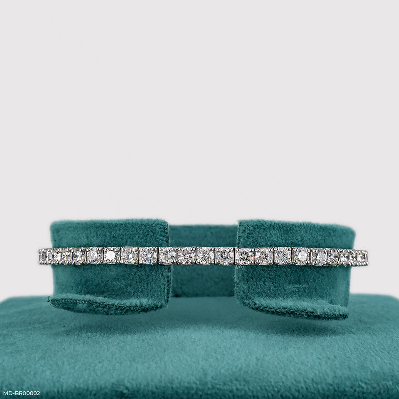 10 Pointer Single Line Tennis Bracelets 14K White Gold