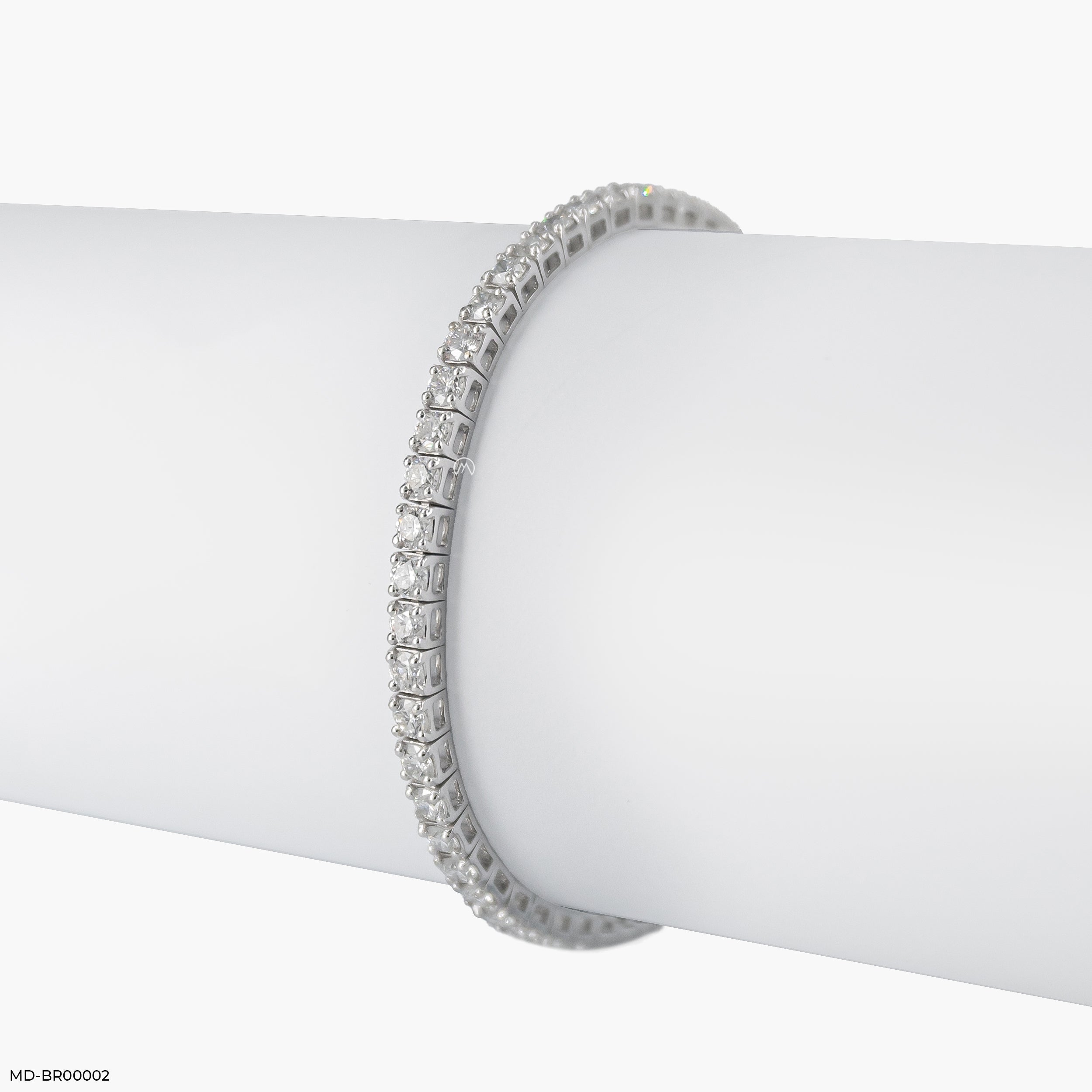 10 Pointer Single Line Tennis Bracelets 18K White Gold