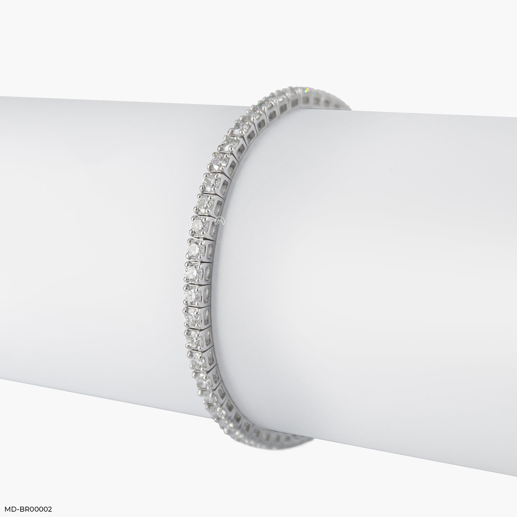 10 Pointer Single Line Tennis Bracelets 18K White Gold