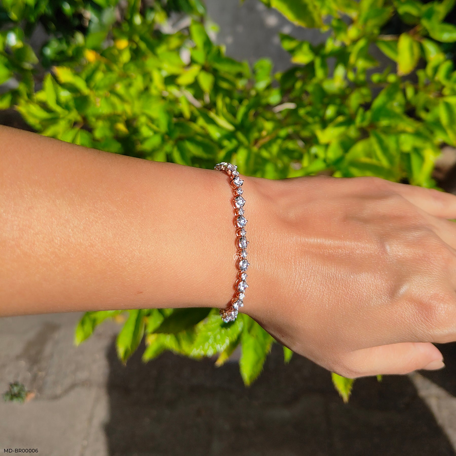 Tennis Daizy Diamond Bracelet 14K White Gold