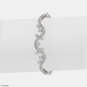 Wave Flow Diamond Bracelets 9K White Gold