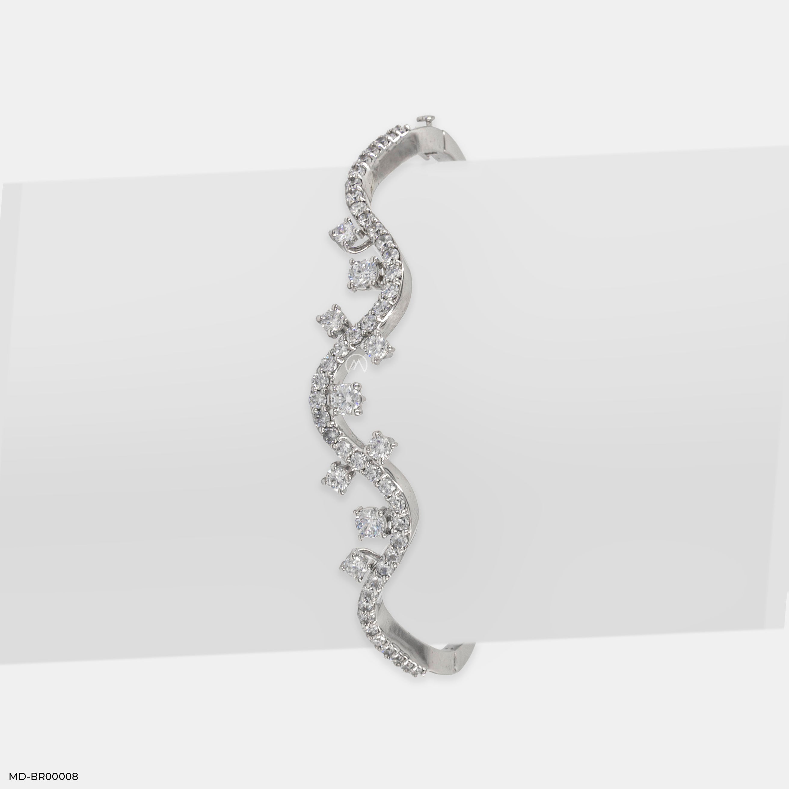 Wave Flow Diamond Bracelets 14K White Gold