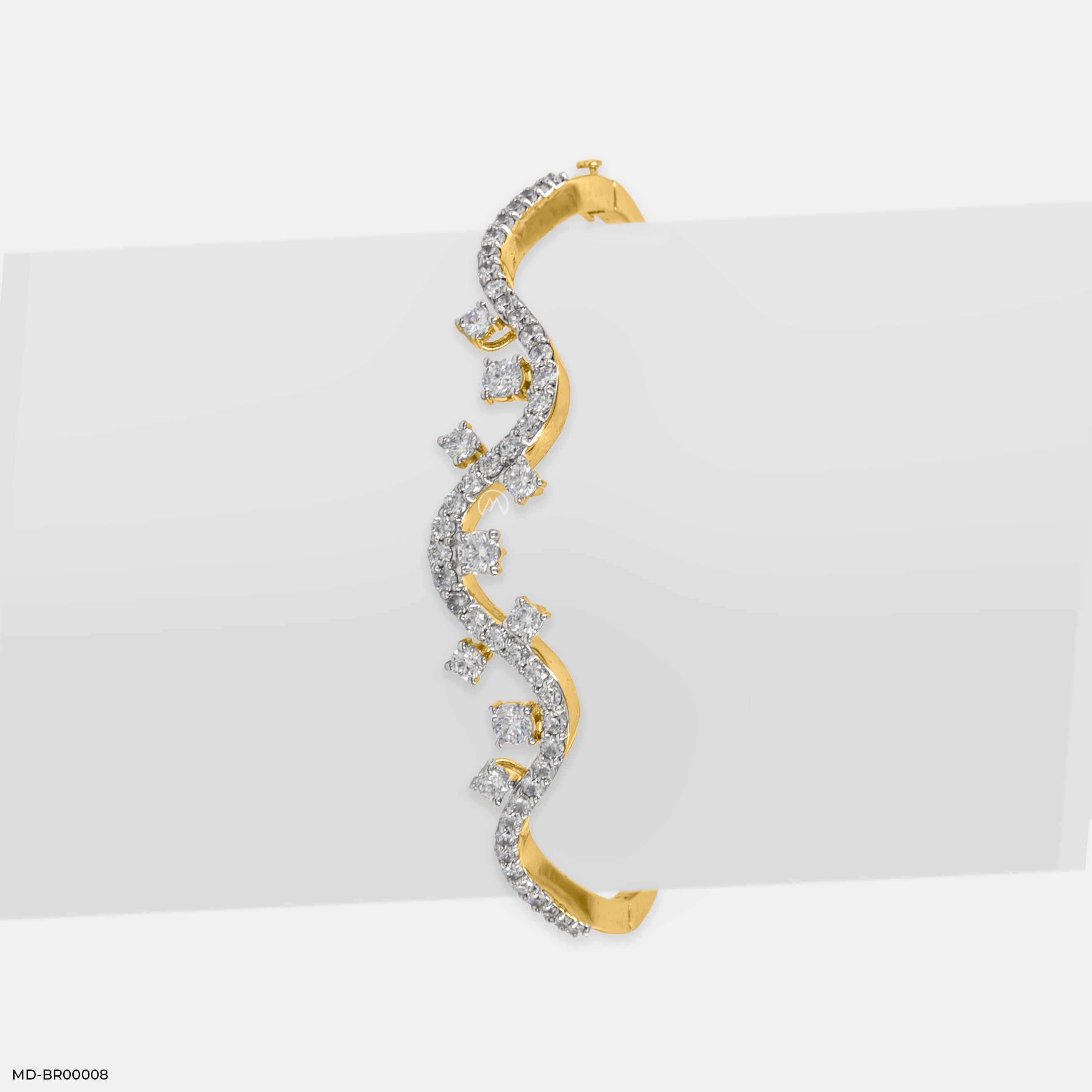 Wave Flow Diamond Bracelets 14K Yellow Gold
