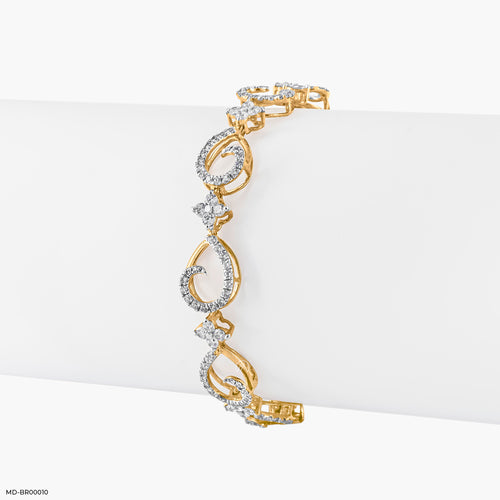 Sparking Tennies Diamond Bracelets 9K Yellow Gold
