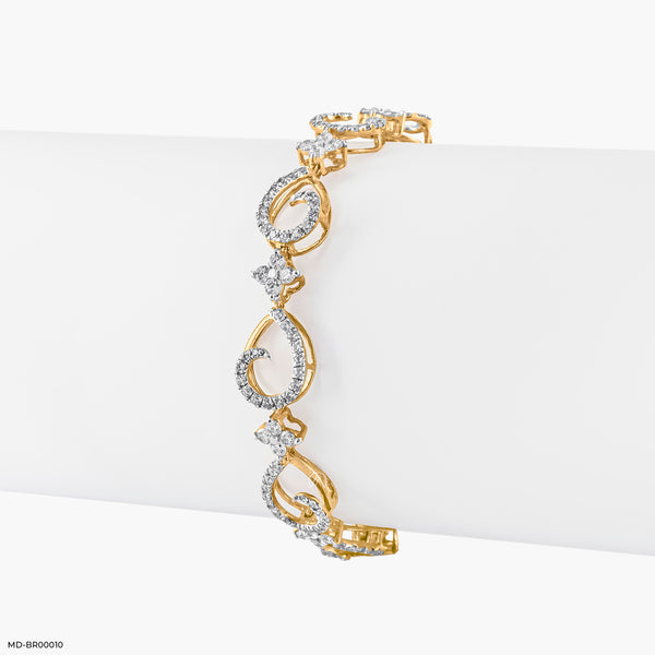 Sparking Tennies Diamond Bracelets 18K Yellow Gold