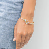 Curvy Graceful Diamond Bracelets 14K Yellow Gold