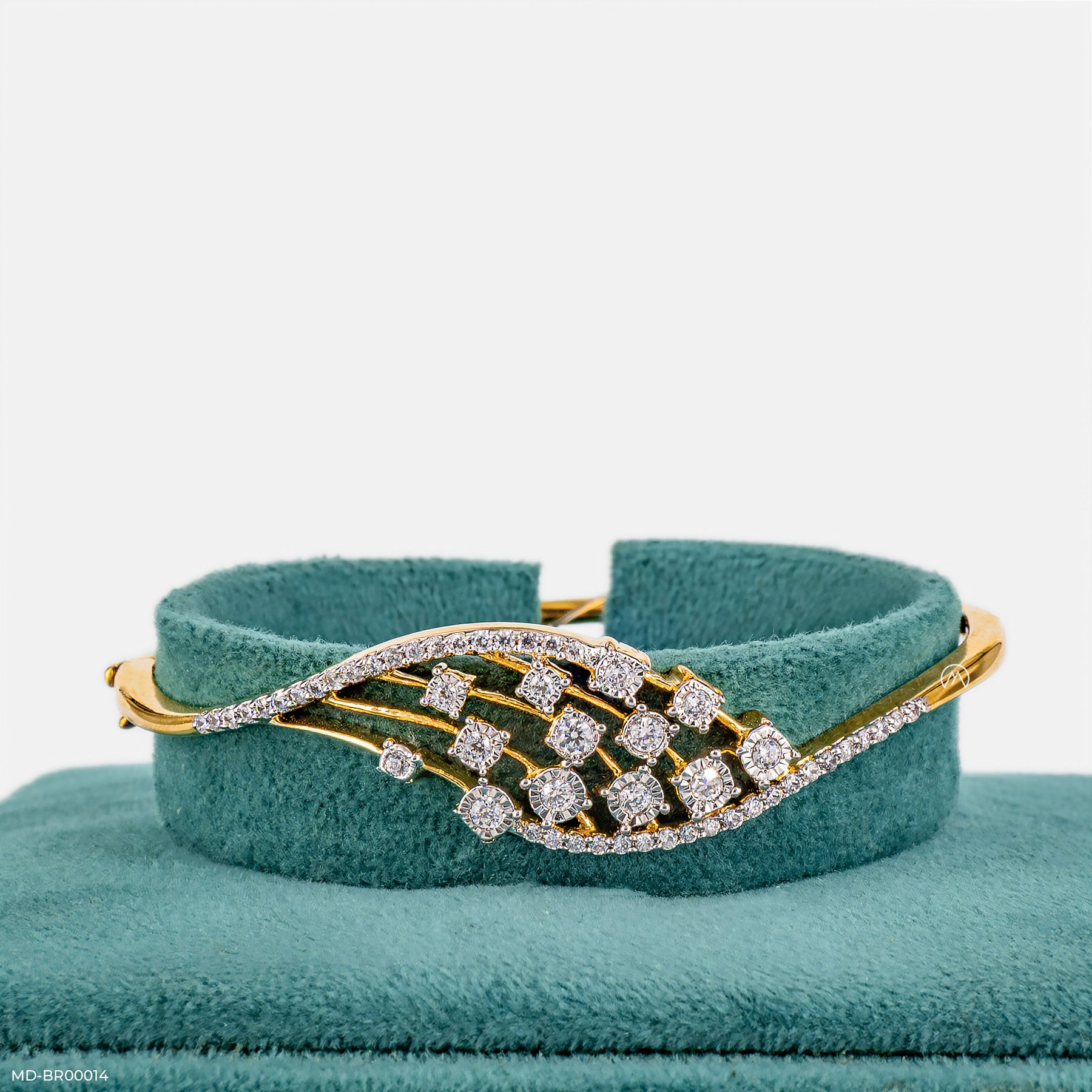 Curvy Graceful Diamond Bracelets 14K Yellow Gold