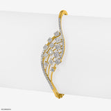 Curvy Graceful Diamond Bracelet 14K Yellow Gold