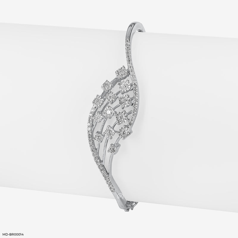 Curvy Graceful Diamond Bracelet 14K Yellow Gold