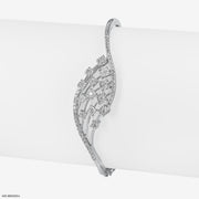Curvy Graceful Diamond Bracelets 14K White Gold