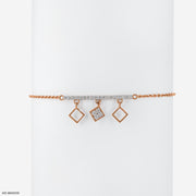 Tri-Square Diamond Bracelets 9K Rose Gold
