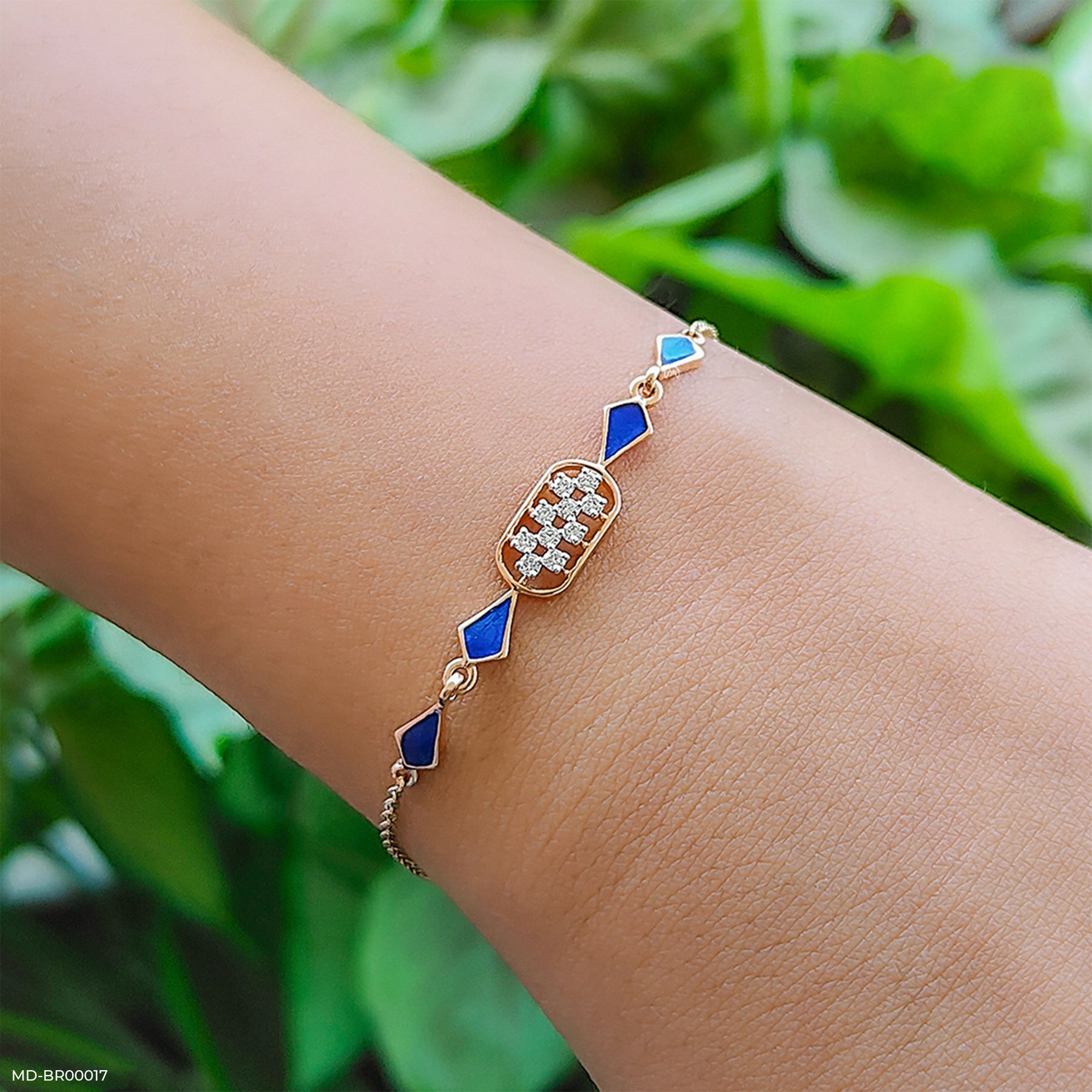 0.15 Carat Dainty Charming Lab Diamond Bracelet 14K Rose Gold