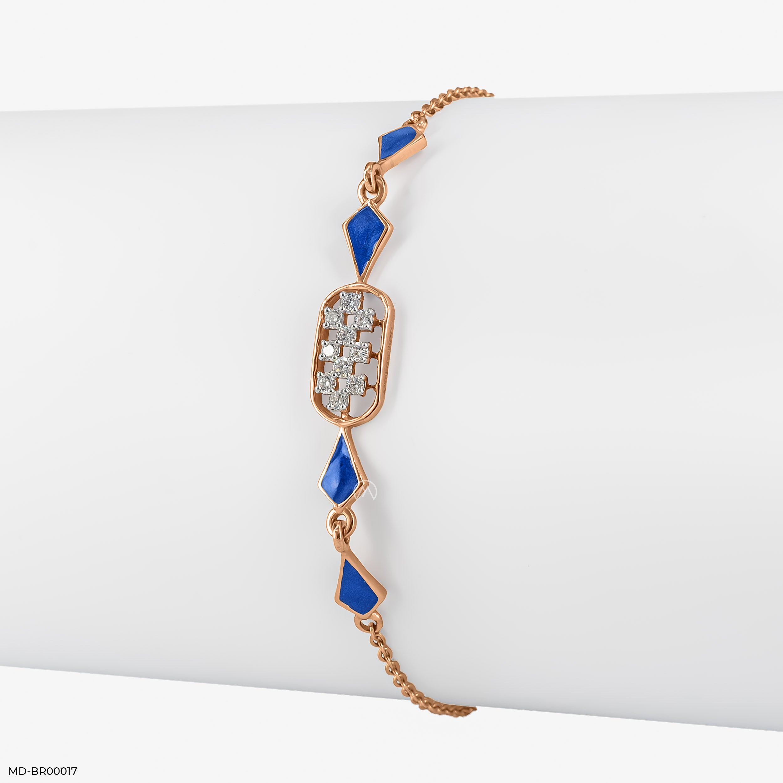 0.15 Carat Dainty Charming Lab Grown Diamond Bracelet 14K Rose Gold