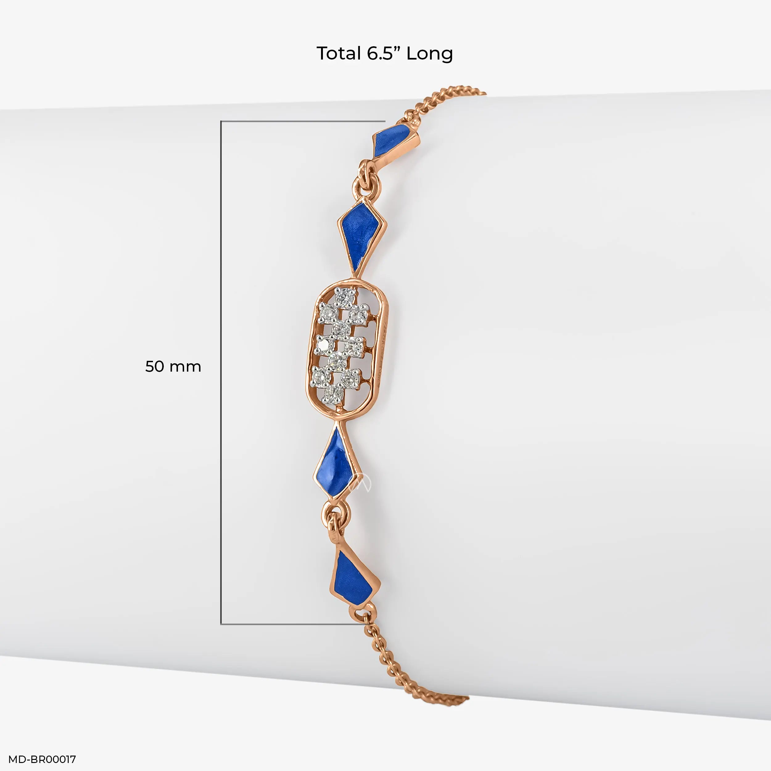 0.15 Carat Dainty Charming Lab Grown Diamond Bracelet 14K Rose Gold
