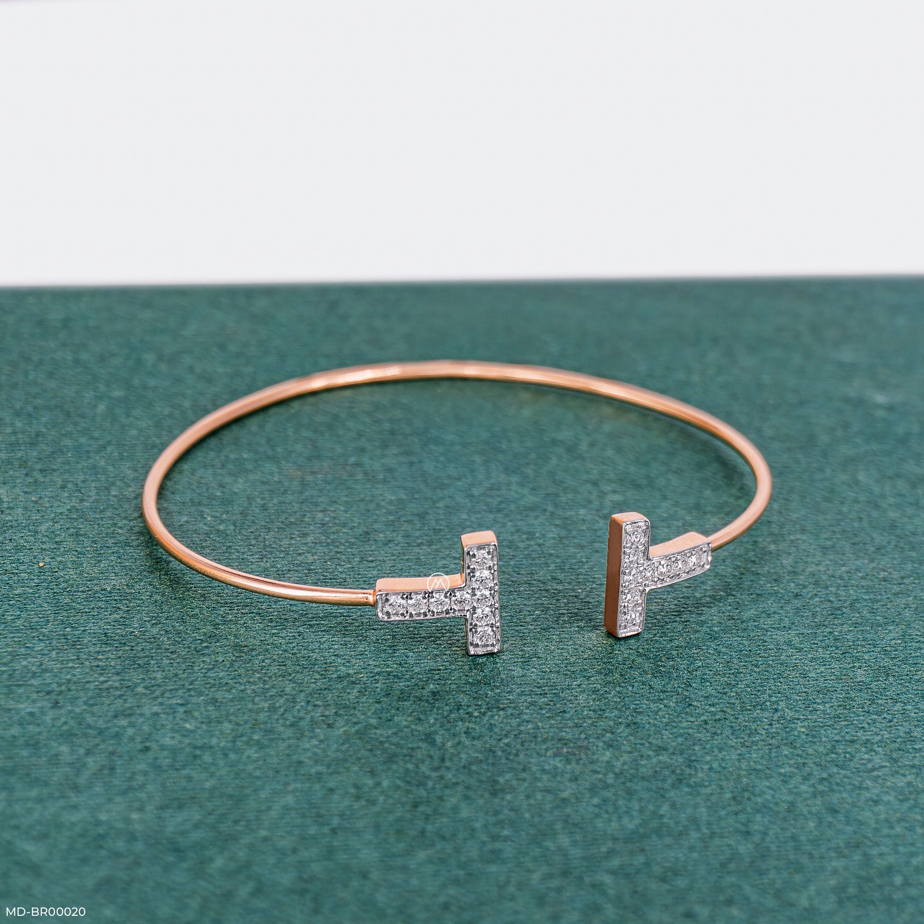 0.35 Carat T Lab Diamond Bracelet 14K Rose Gold