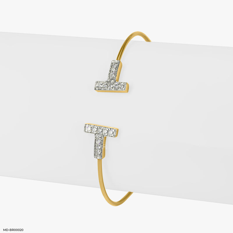 T Diamond Bracelet 14K Rose Gold