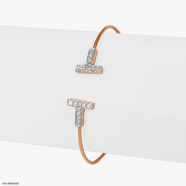 T Diamond Bracelet 14K Rose Gold