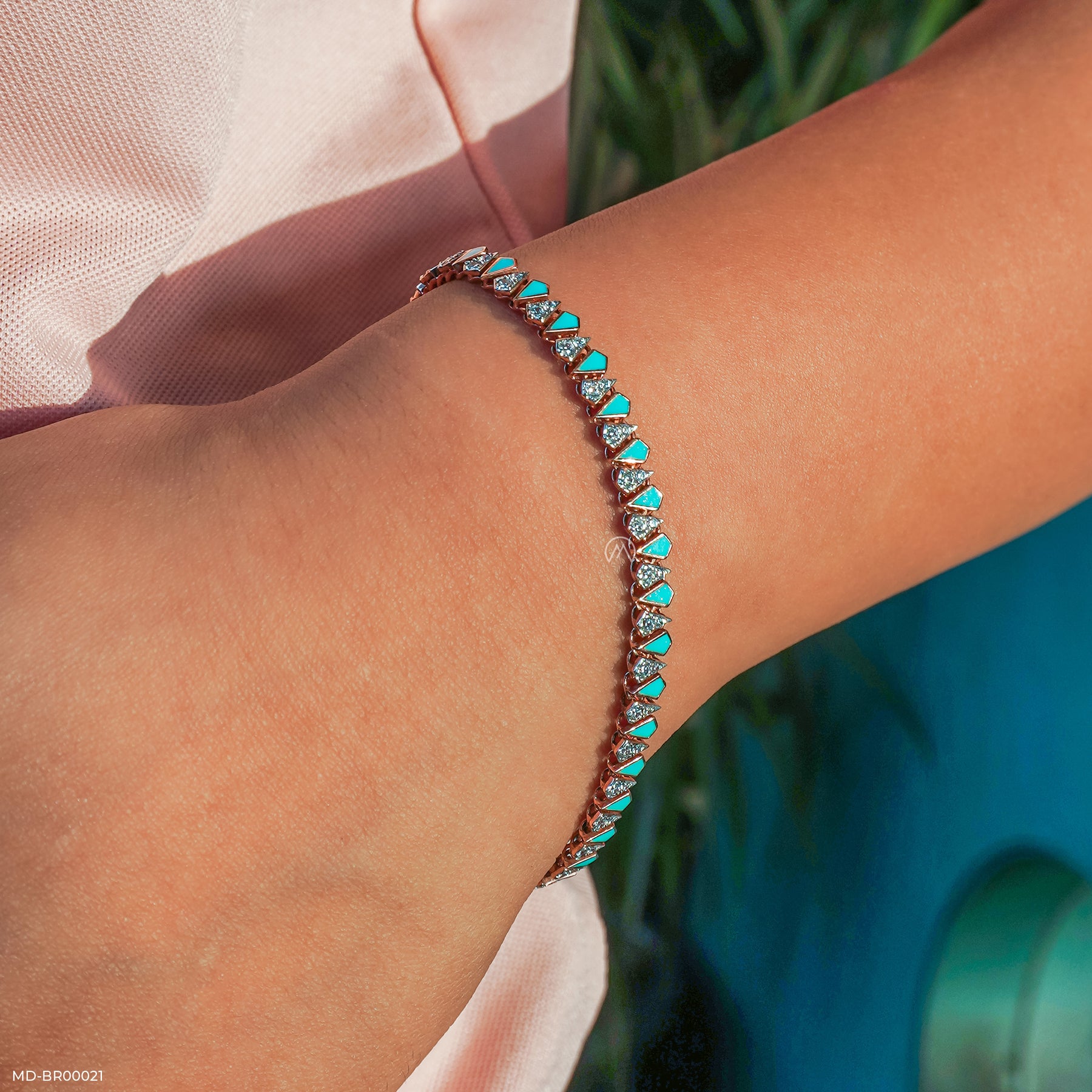 Classic Round Diamond Tennis Bracelets 14K White Gold