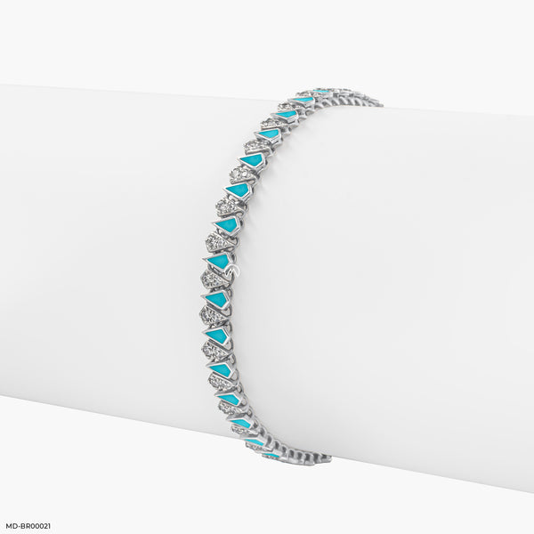 Classic Round Diamond Tennis Bracelets 18K White Gold
