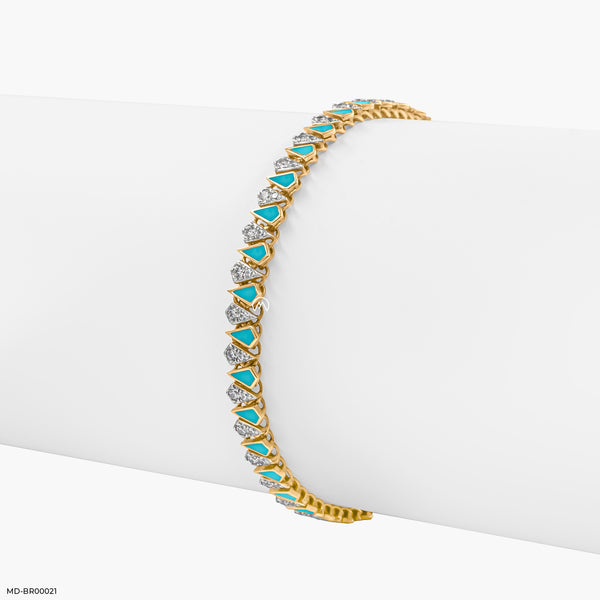 Classic Round Diamond Tennis Bracelets 18K Yellow Gold