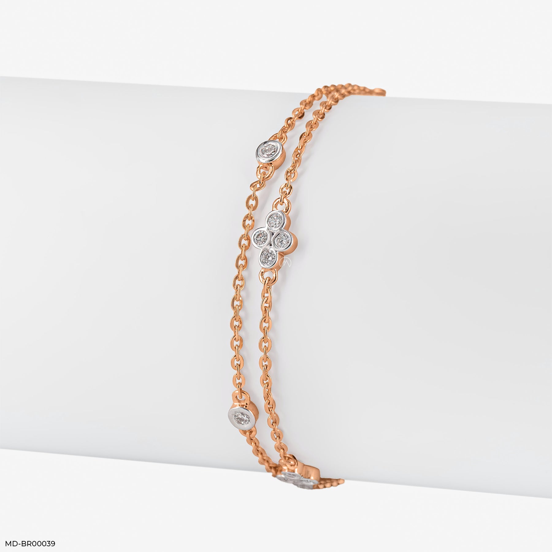 Twin Bloom Diamond Bracelets 14K Rose Gold