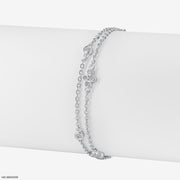 Twin Bloom Diamond Bracelets 9K White Gold