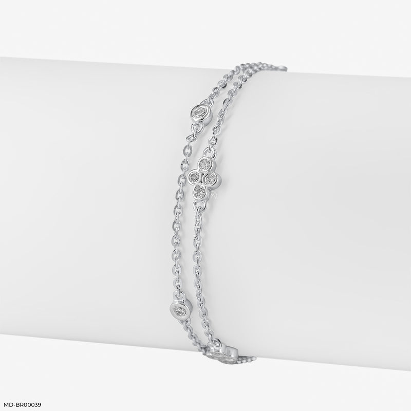 Twin Bloom Diamond Bracelets 14K Yellow Gold