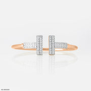 Twin T Diamond Bracelets 9K Rose Gold