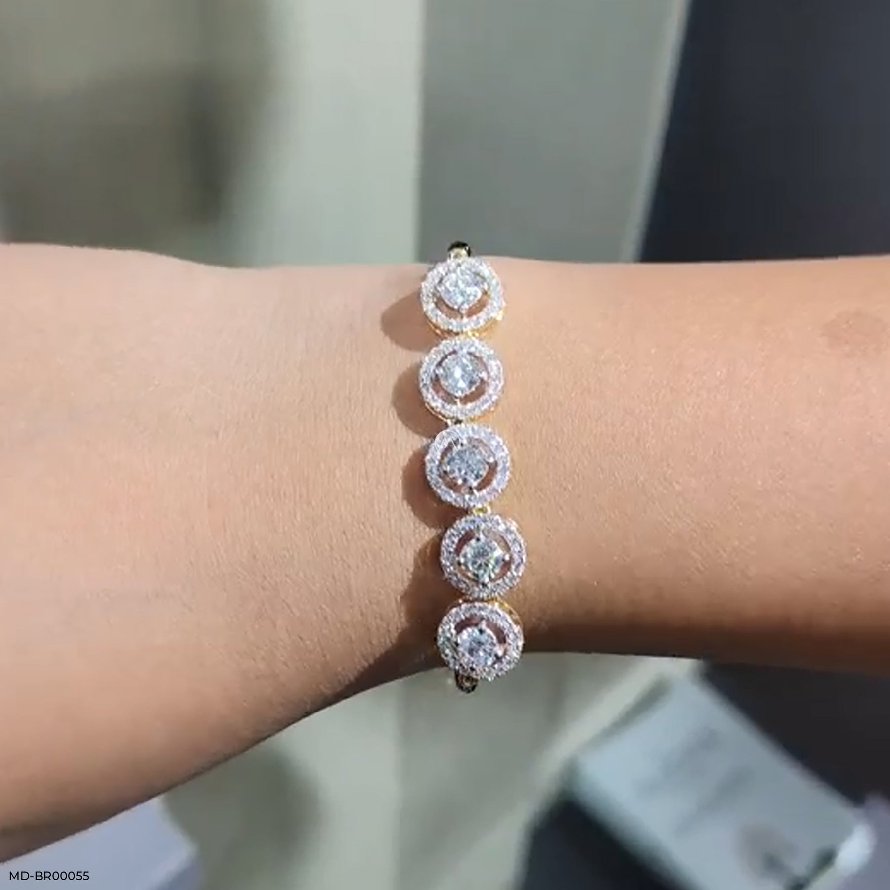 0.30 Carat Blessed Bond Solitaire Mangalsutra Bracelet 14K White Gold