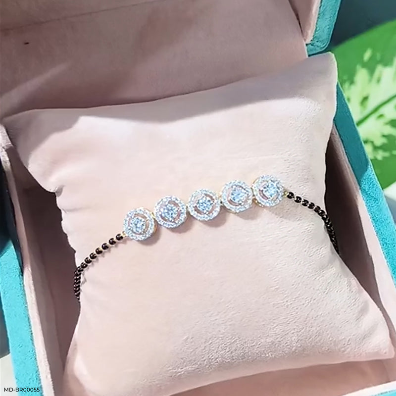 Blessed Bond Diamond Mangalsutra Bracelets 14K White Gold