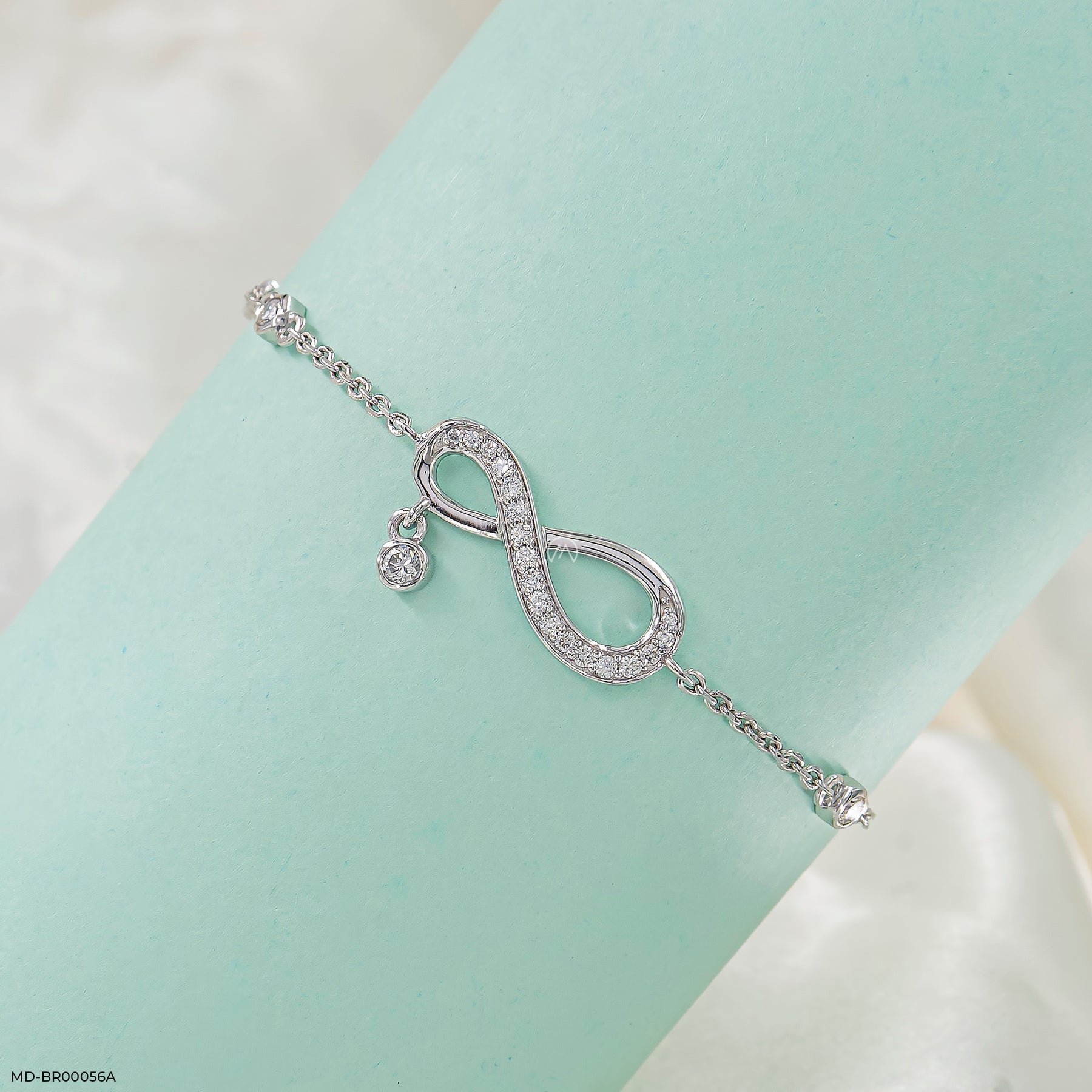 0.5 Carat Infinite Tennis Lab Diamond Bracelet 14K White Gold