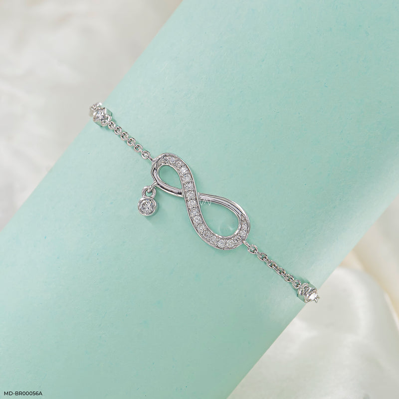 Infinite Love Sparkle Diamond Bracelets 14K White Gold