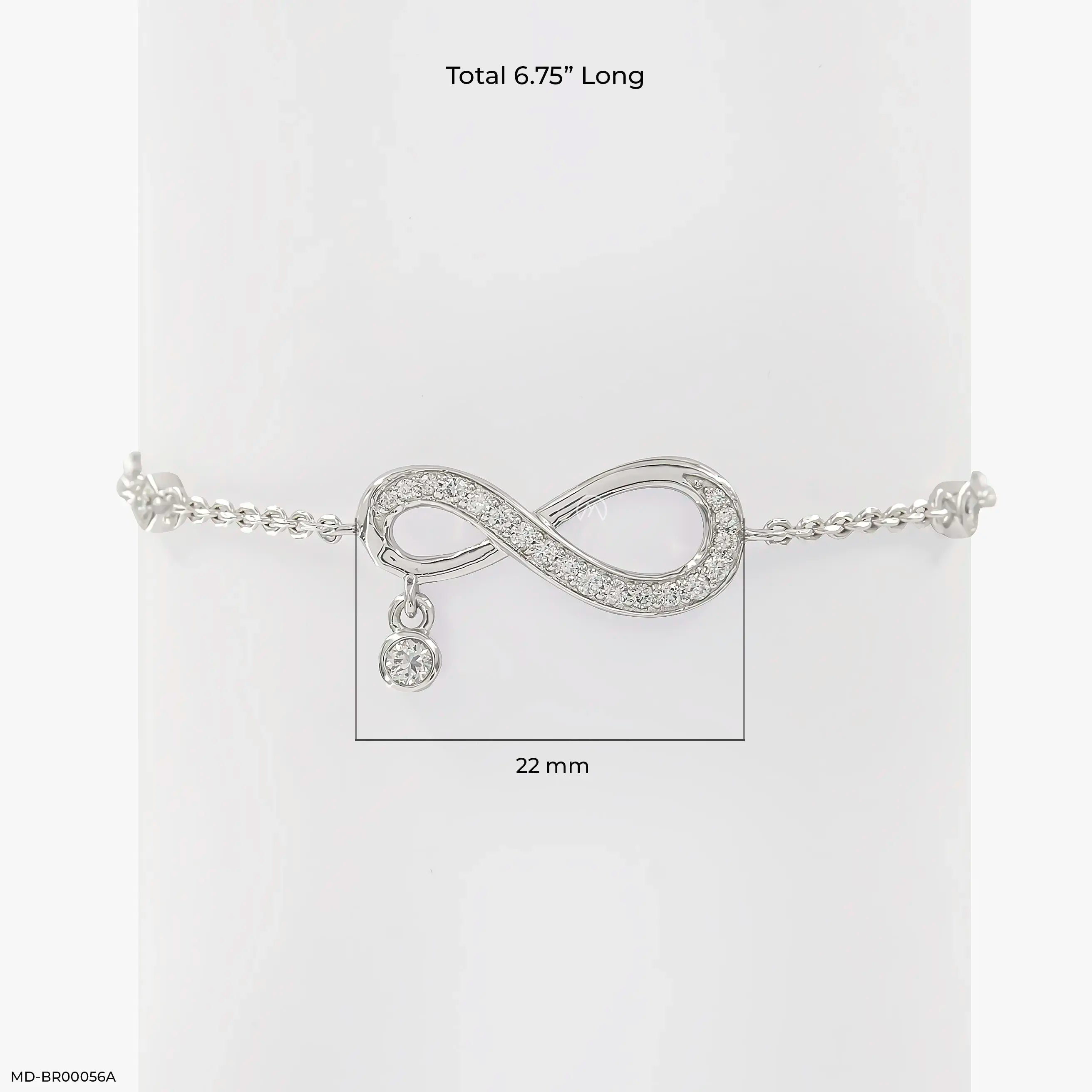 0.5 Carat Infinite Tennis Lab Diamond Bracelet 14K White Gold