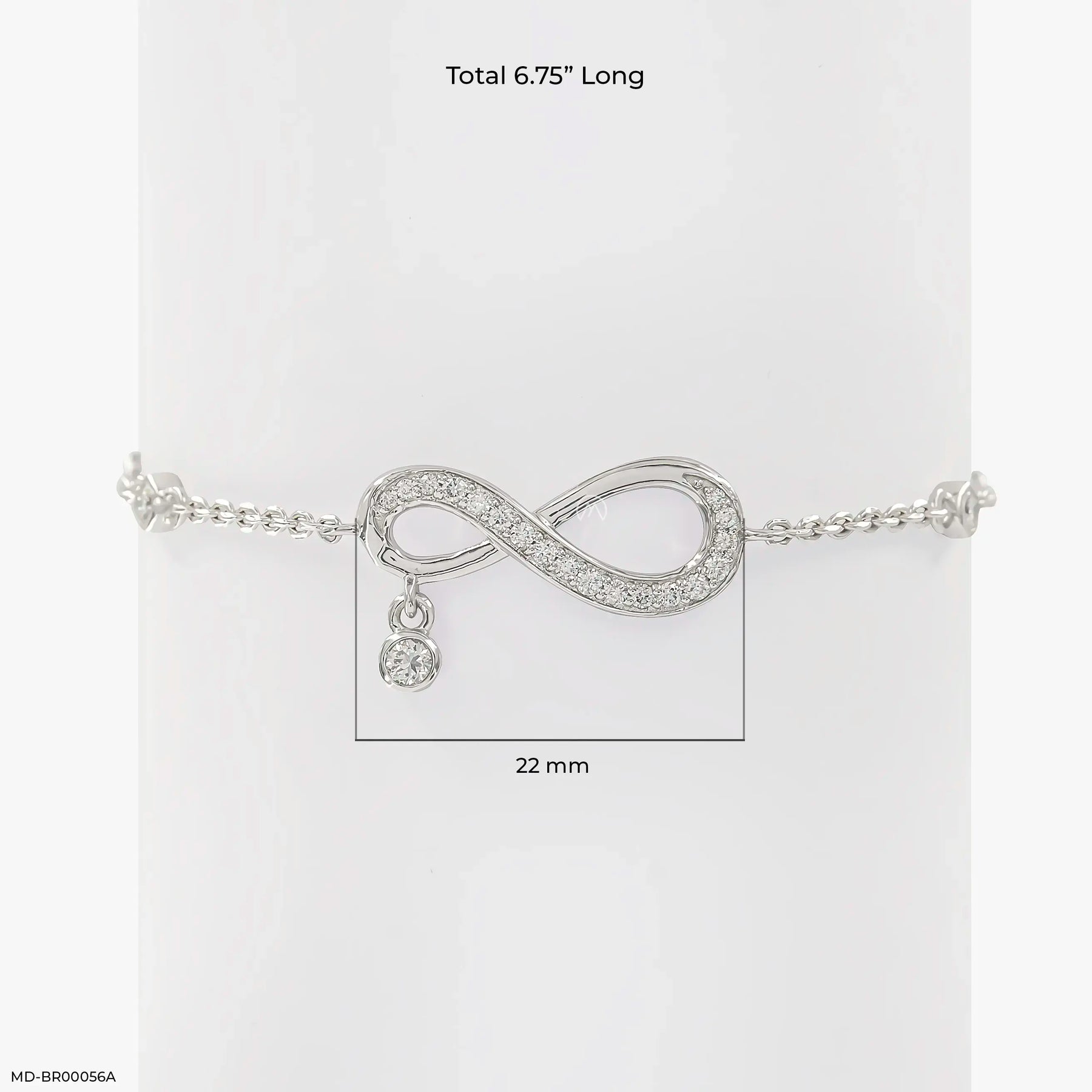 0.5 Carat Infinite Tennis Lab Diamond Bracelet 14K White Gold