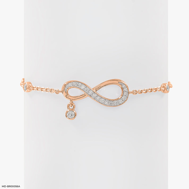 Infinite Love Sparkle Diamond Bracelets 14K White Gold