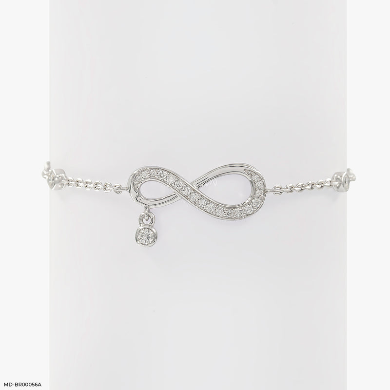 Infinite Love Sparkle Diamond Bracelets 14K White Gold