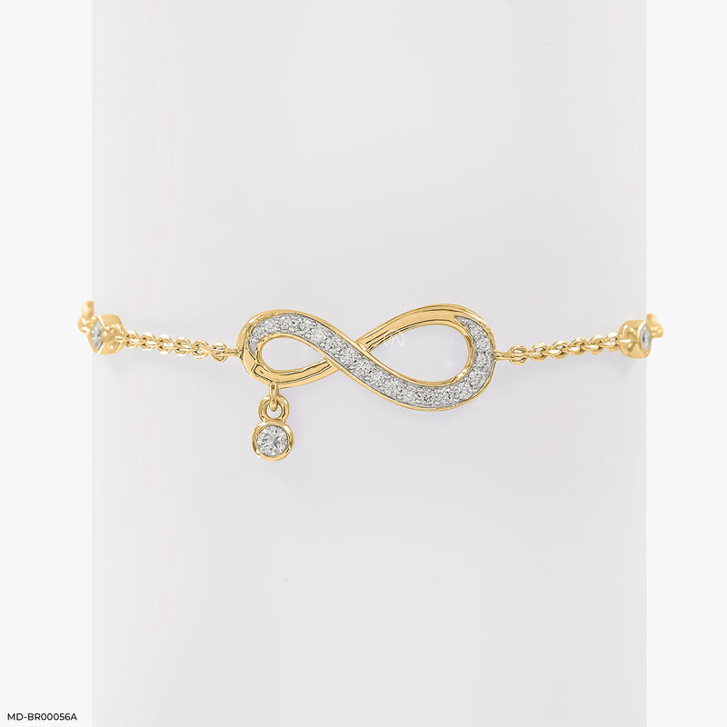 Infinite Love Sparkle Diamond Bracelets 14K White Gold