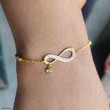 Infinite Love Sparkle Diamond Bracelets 14K Yellow Gold