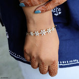 Floral Diamond Bracelets 14K Yellow Gold