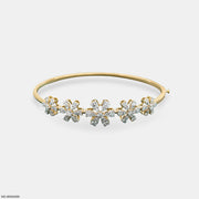 Floral Diamond Bracelets 9K Yellow Gold
