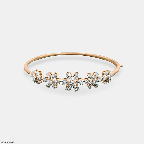 Floral Diamond Bracelets 14K Rose Gold