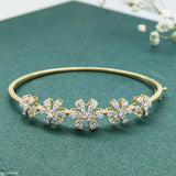 Floral Diamond Bracelets 14K Yellow Gold