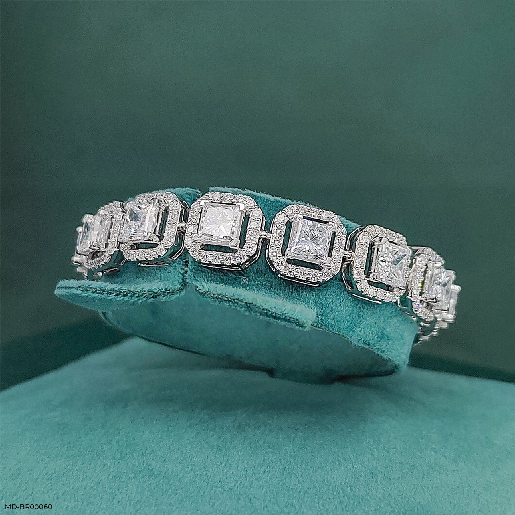 1 Carat Princess Solitaire Tennis Diamond Bracelet 9K Rose Gold