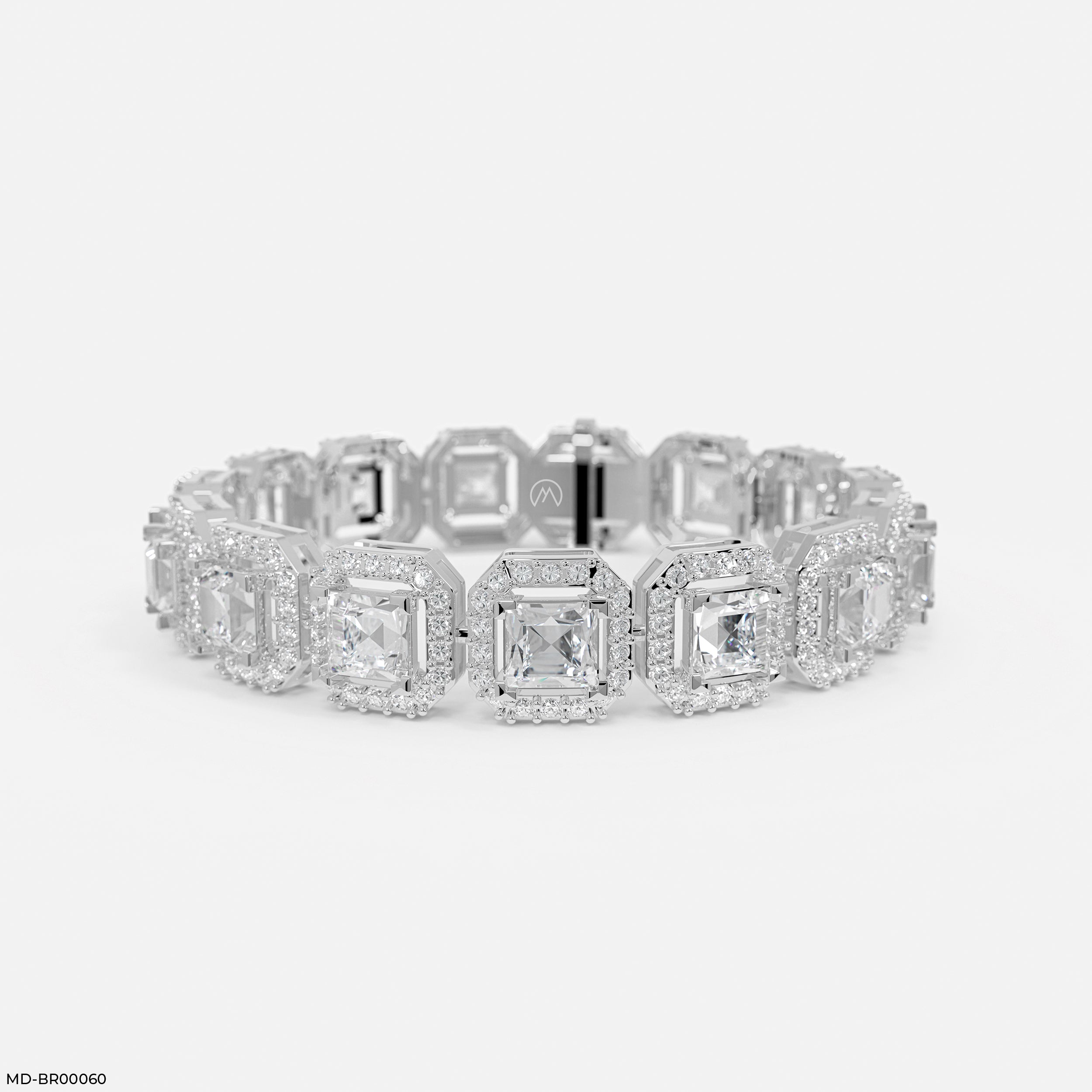 1 Carat Princess Solitaire Tennis Diamond Bracelet 14K Rose Gold