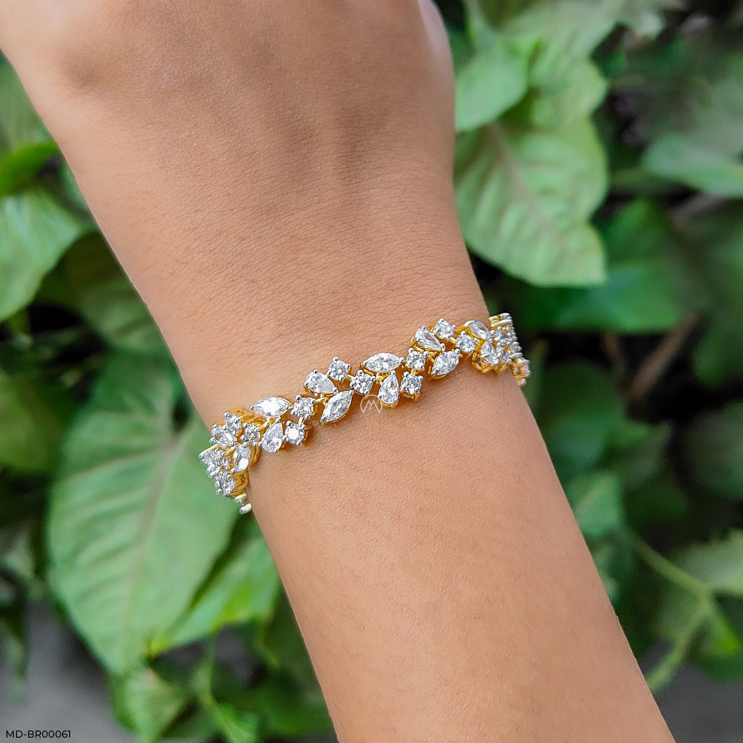 Floral Link Diamond Bracelet 9K Rose Gold