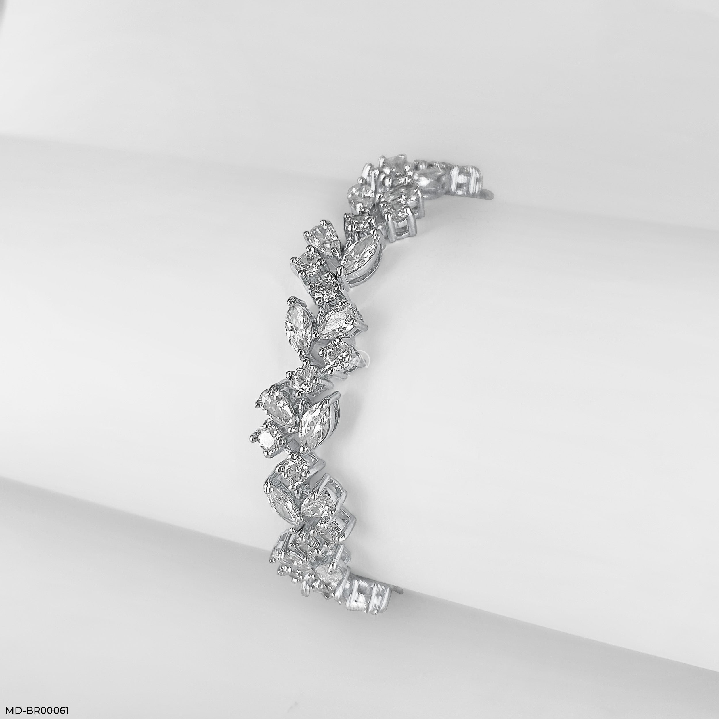 Floral Link Diamond Bracelet 9K Rose Gold