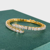 Bypass Emerald Diamond Bracelet 18K Yellow gold