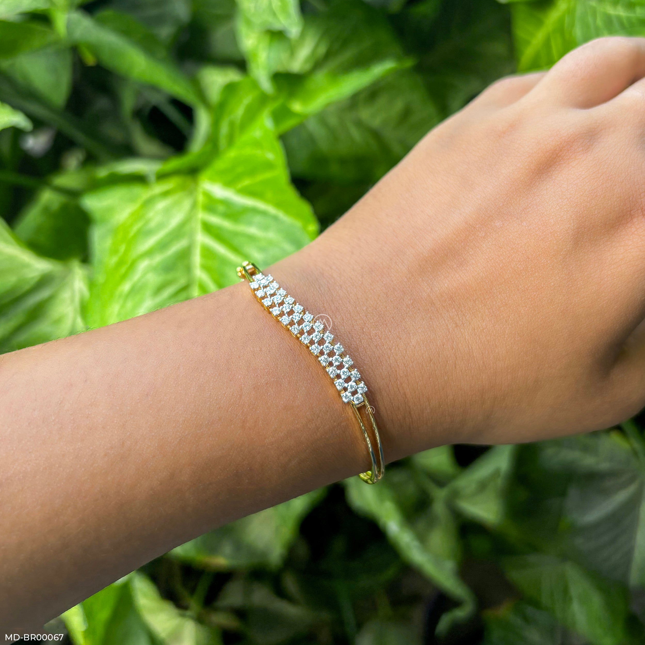 Wave Diamond Bracelet 14K Rose Gold