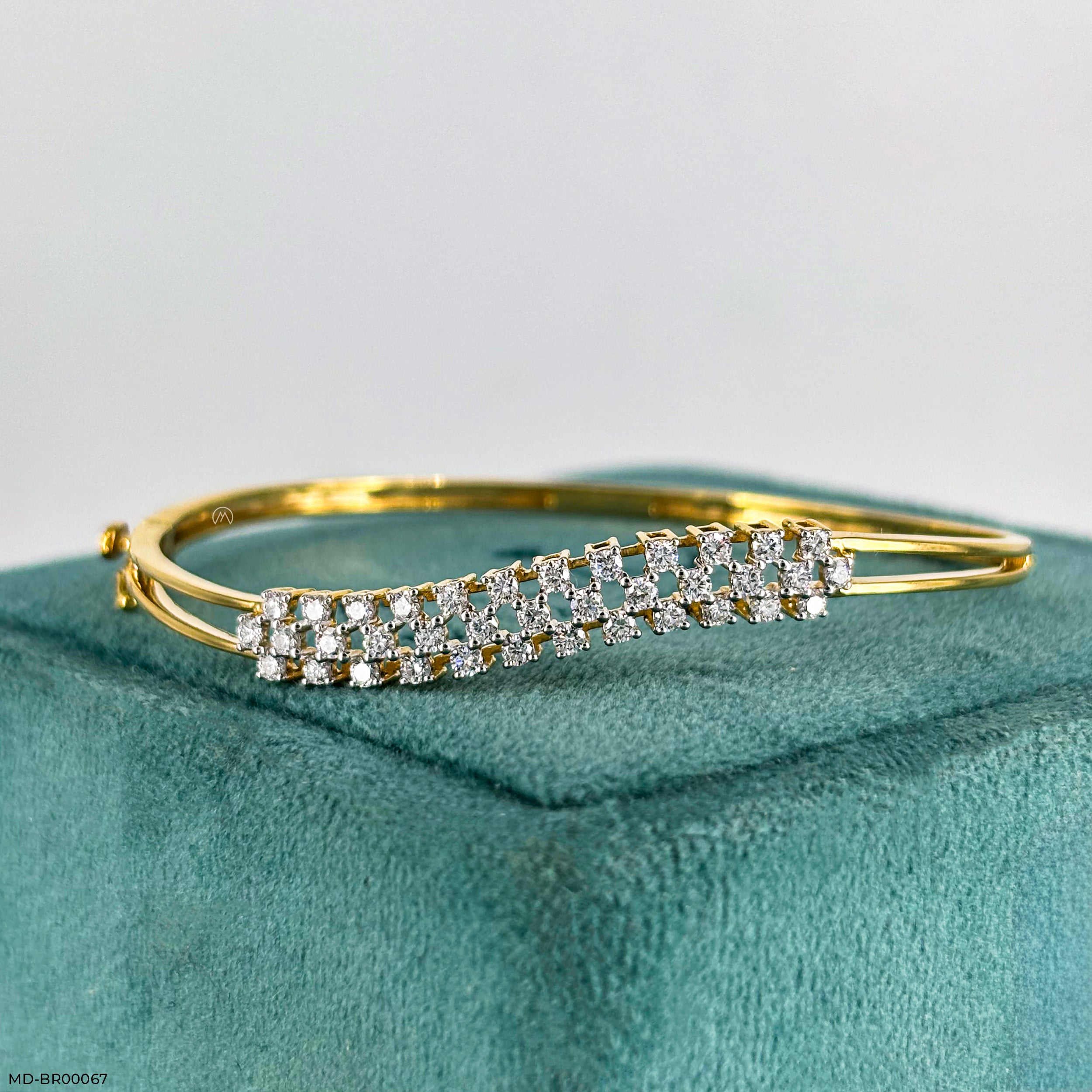 Wave Diamond Bracelet 14K White Gold
