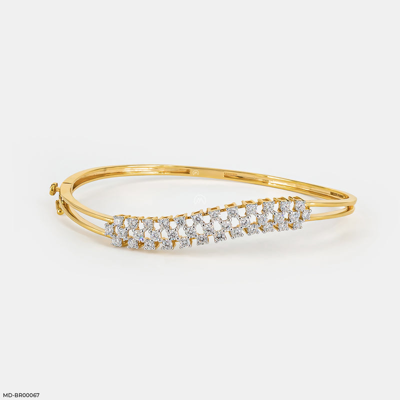 Wave Diamond Bracelet 18K Yellow Gold